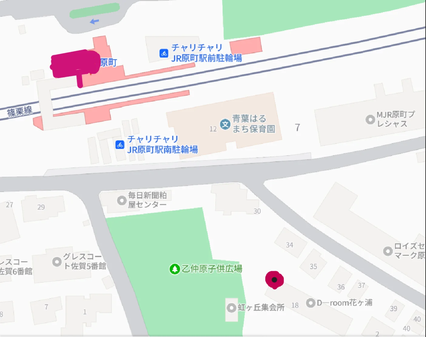 梢整体院へのアクセス地図
